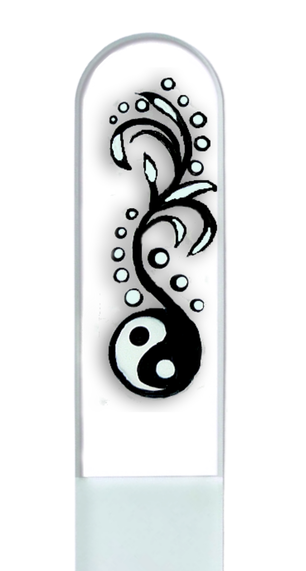 Yin Yang Chinese Balance Hand Painted Crystal Nail File: Large