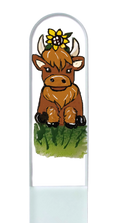 Highland Cow Sunflower Farm Hand Painted Crystal Nail File: Small