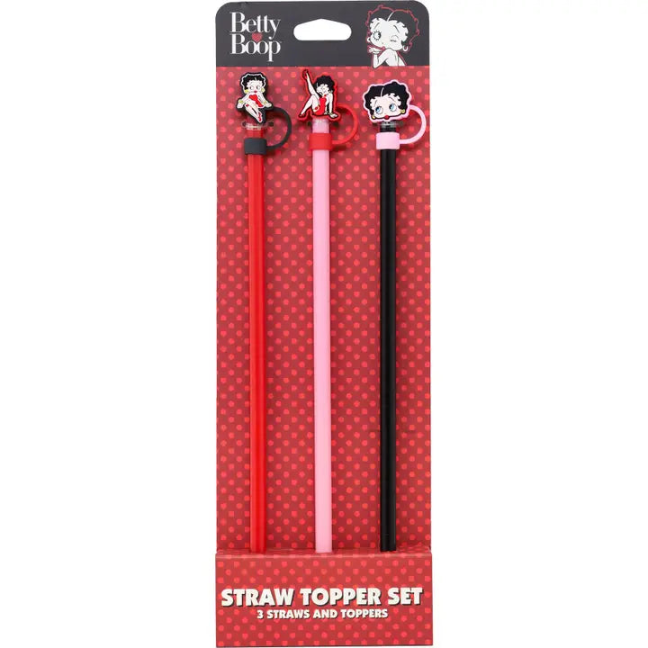 Betty Boop Straw Topper Set/3