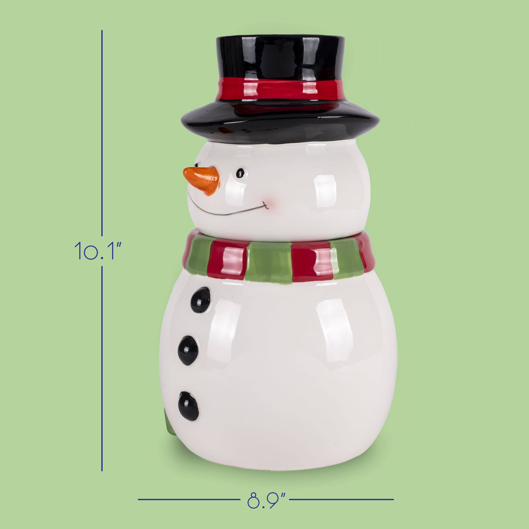 Snowman Scarf Dolomite Cookie Jar