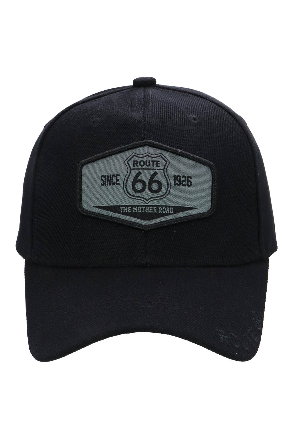 Historic Route 66 Emblem Velcro Black /Gray Baseball Cap