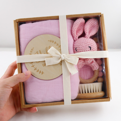 Welcome Baby Gift Box Charming 6-Piece Blush Pink Set for Newborns
