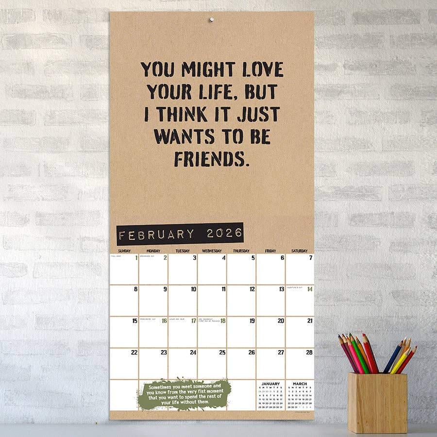 Anti-Affirmations 2026 Wall Calendar