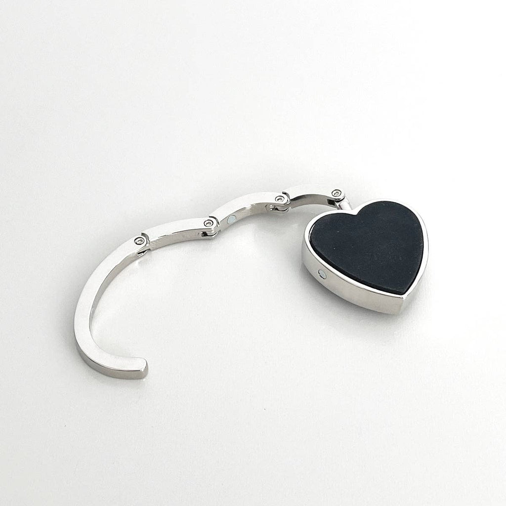 Wrapables Heart Shaped Purse Hook Hanger with Rhinestones: Pink