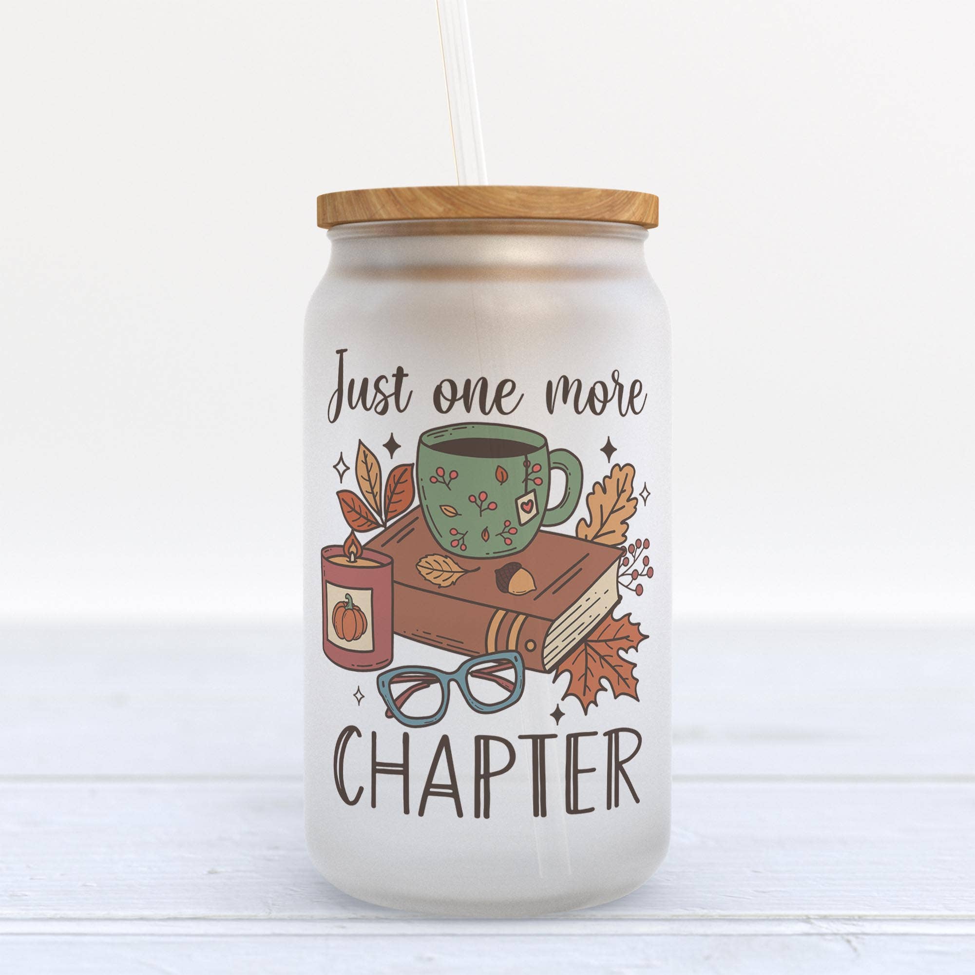 Just One More Chapter Glass Can Tumbler