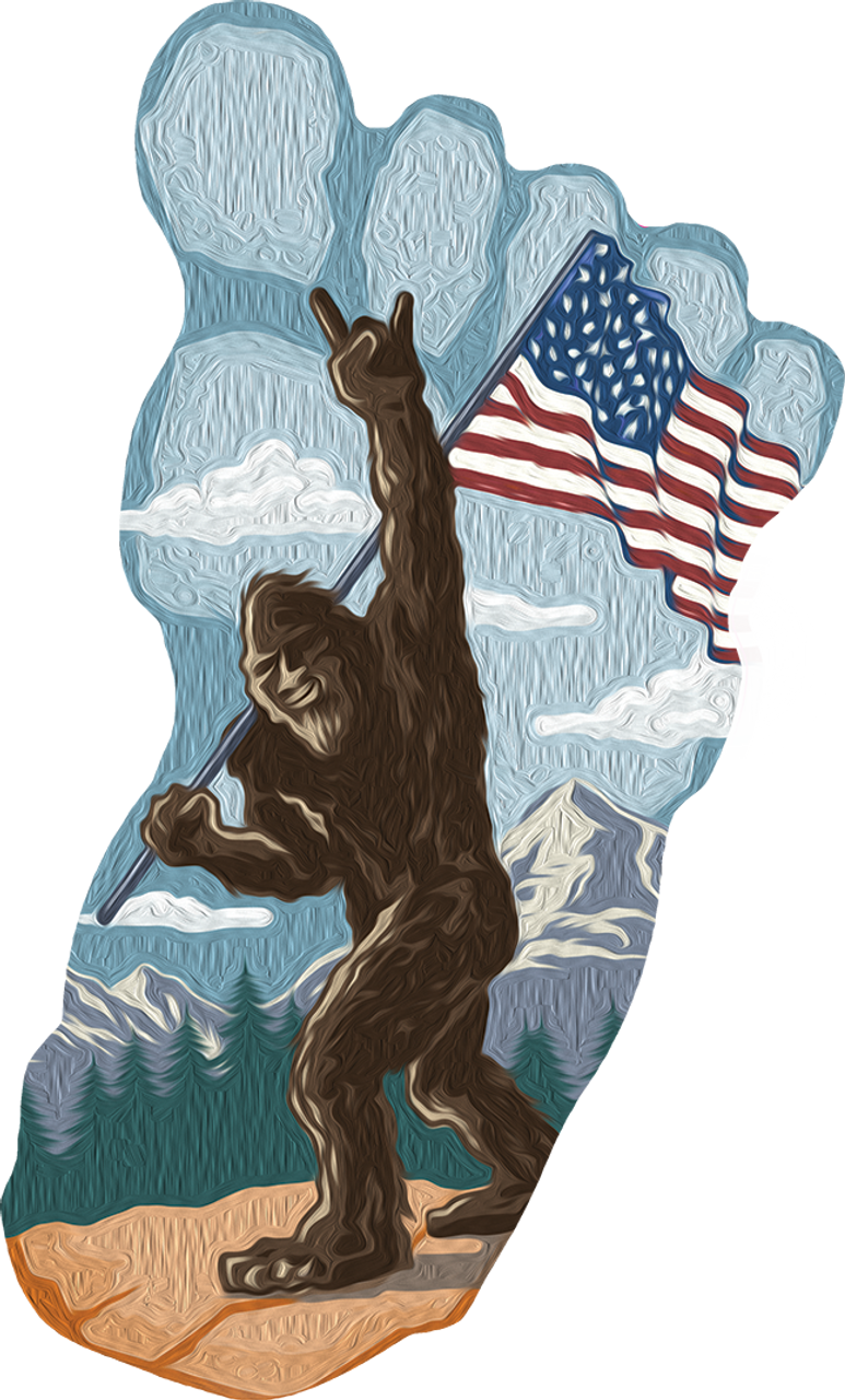 Bigfoot Footprint Die Cut Tin Sign