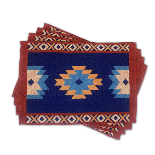 Aztec Placemat Blue and Red