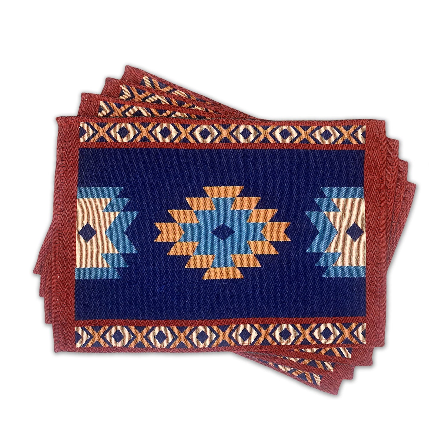 Aztec Placemat Blue and Red