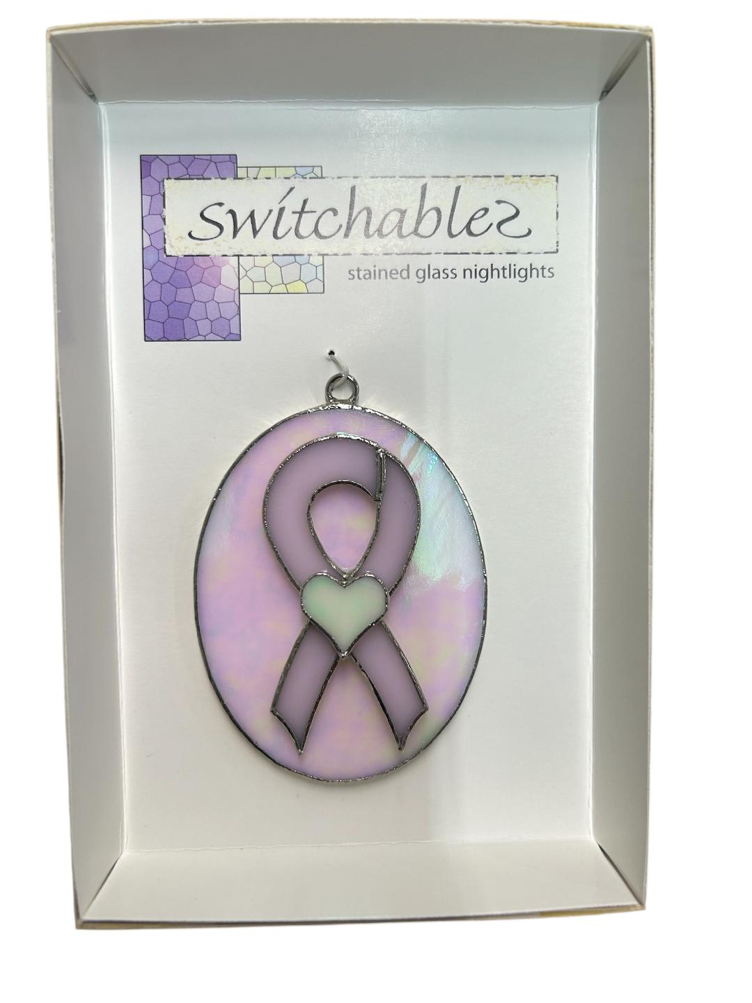 White Heart Breast Cancer Switchables Nightlight Cover