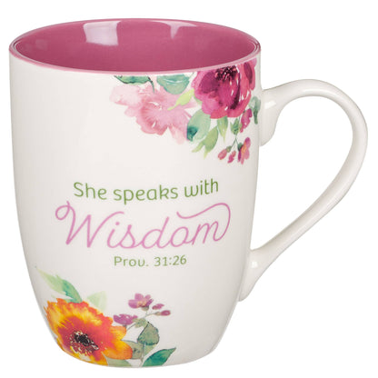 She Speaks with Wisdom Mug Prov. 31:26