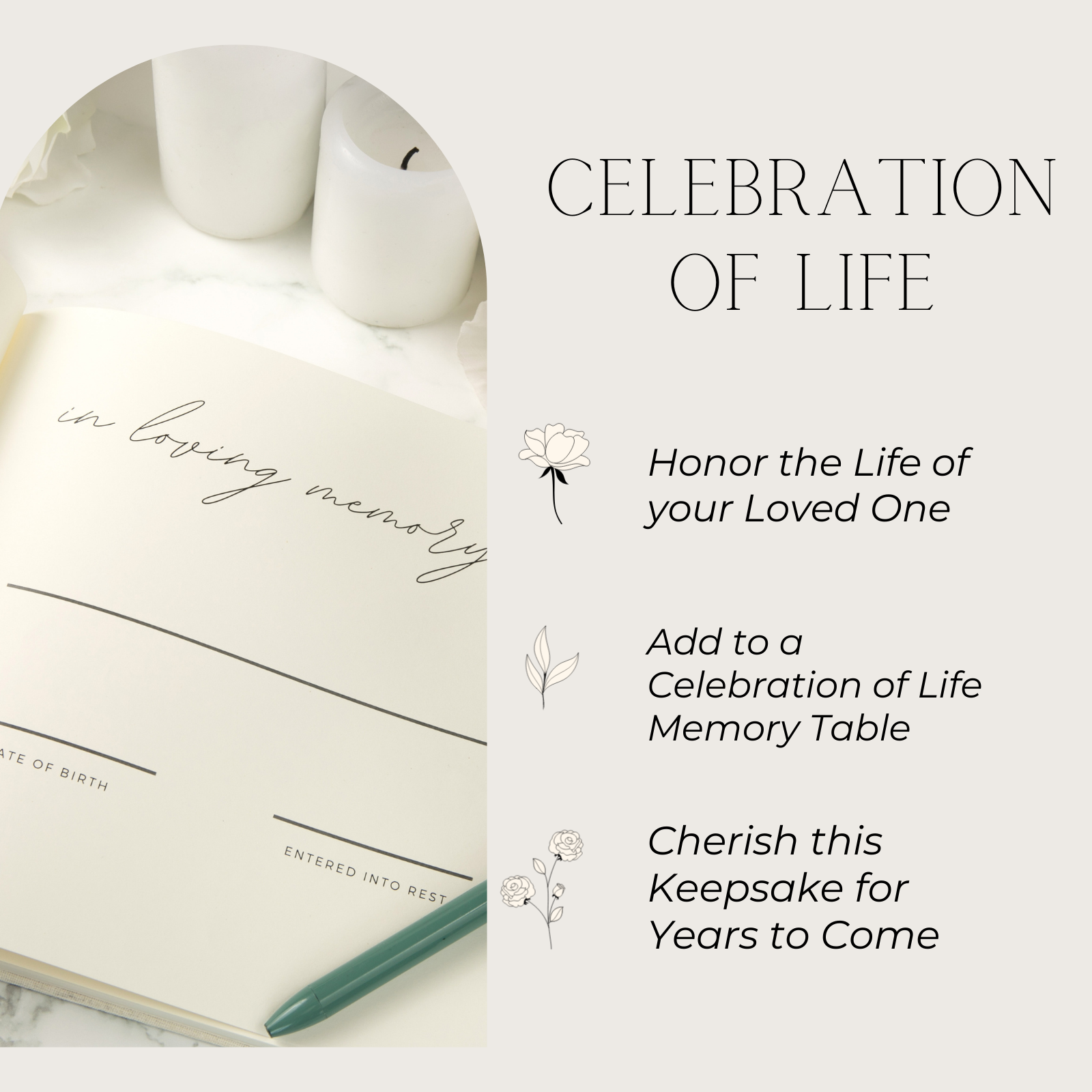 Modern Funeral Guest Book In Loving Memory