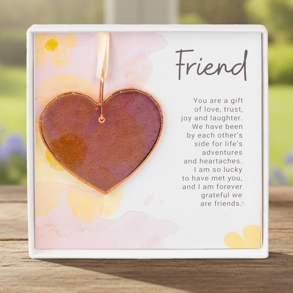 Friend Keepsake Gift – Handmade Stained Glass Heart