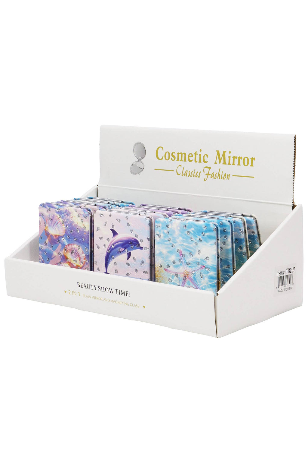 Marine Life Glitter Rectangular Compact Mirror
