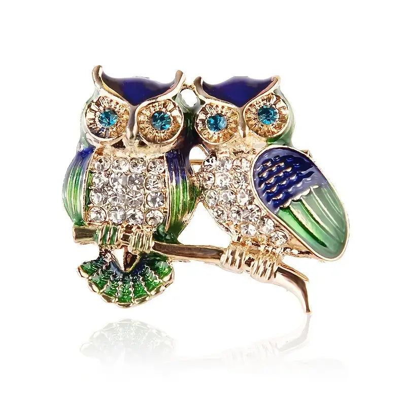 Elegant Brooch Owls