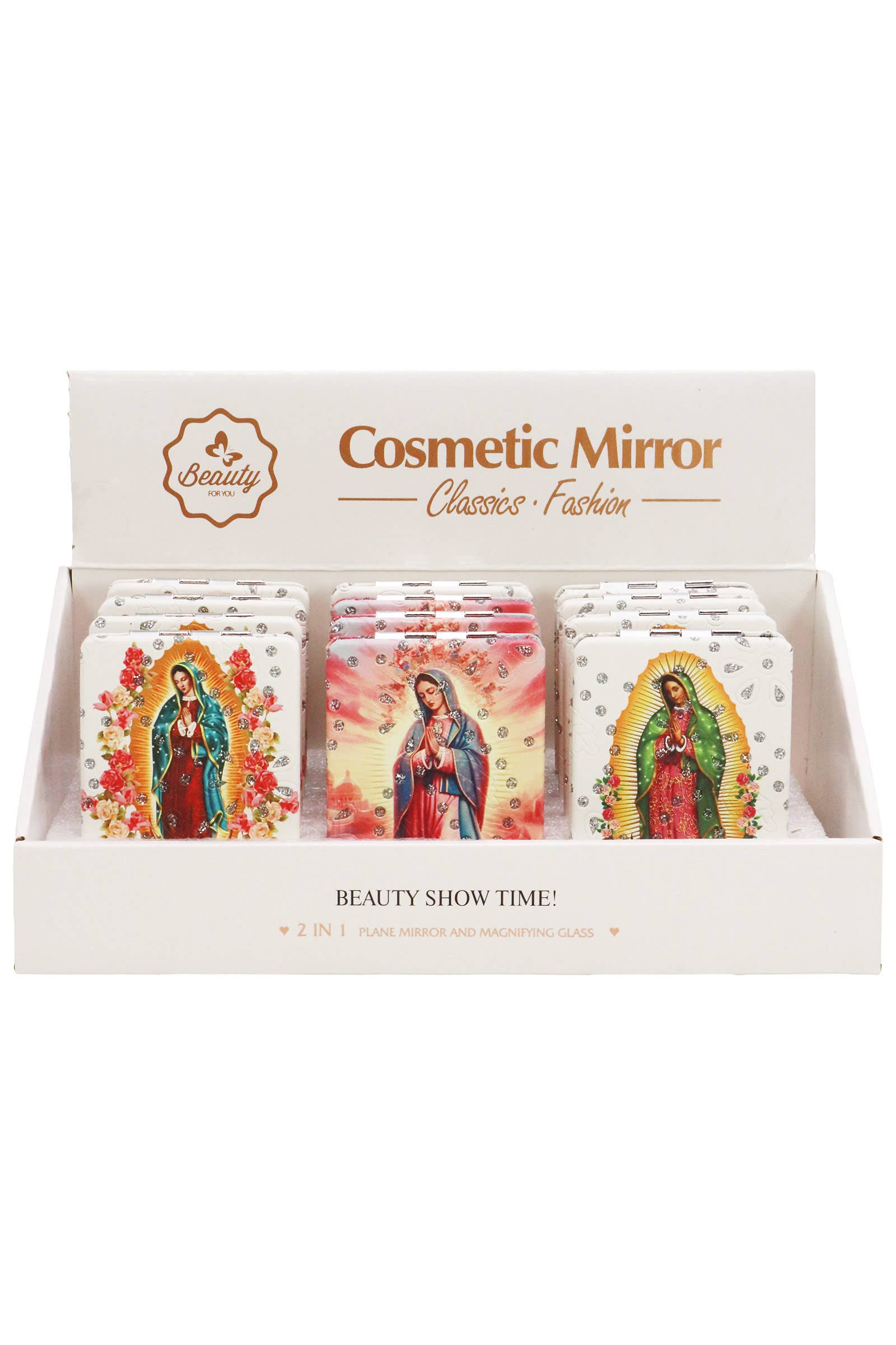Guadalupe Glitter Compact Makeup Mirror