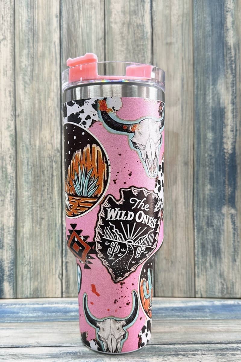 Pink Western Tumbler