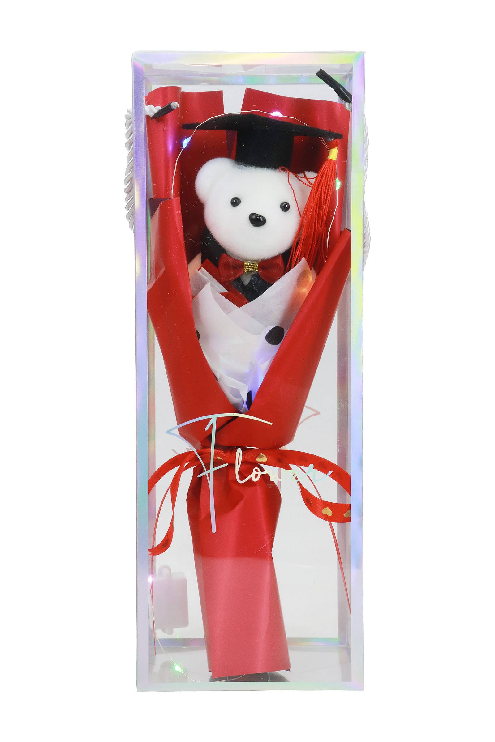 Graduation Regalia Teddy Bear Bouquet LED Gift Box