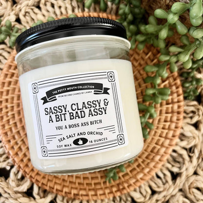 Sassy Classy and a Bit Bad Assy Potty Mouth Candle