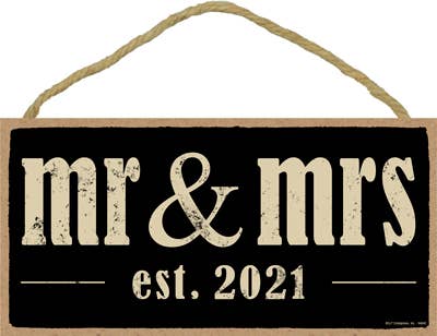 Mr & Mrs Est. 2021 Sign