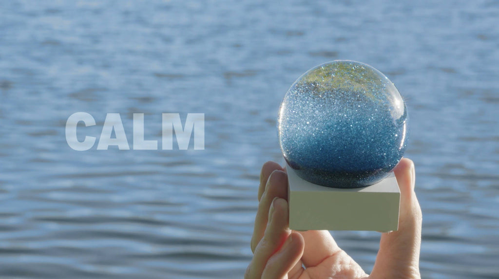 Serenity Sphere Blue Snow Globe