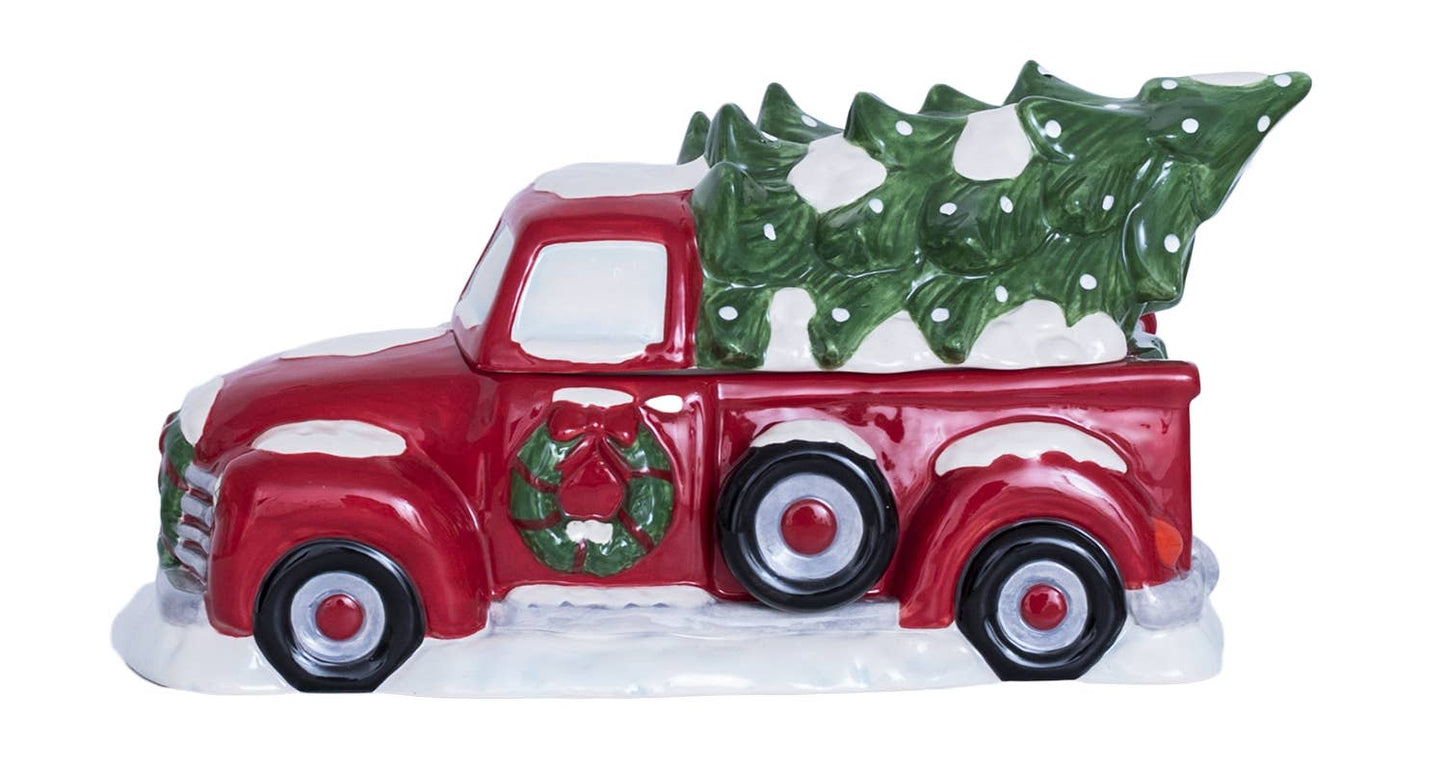 Christmas Red Truck Cookie Jar