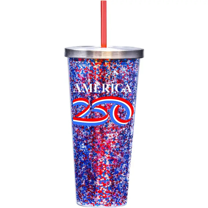 America 250 Cup with Straw