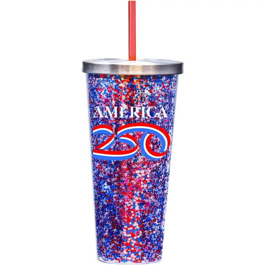 America 250 Cup with Straw