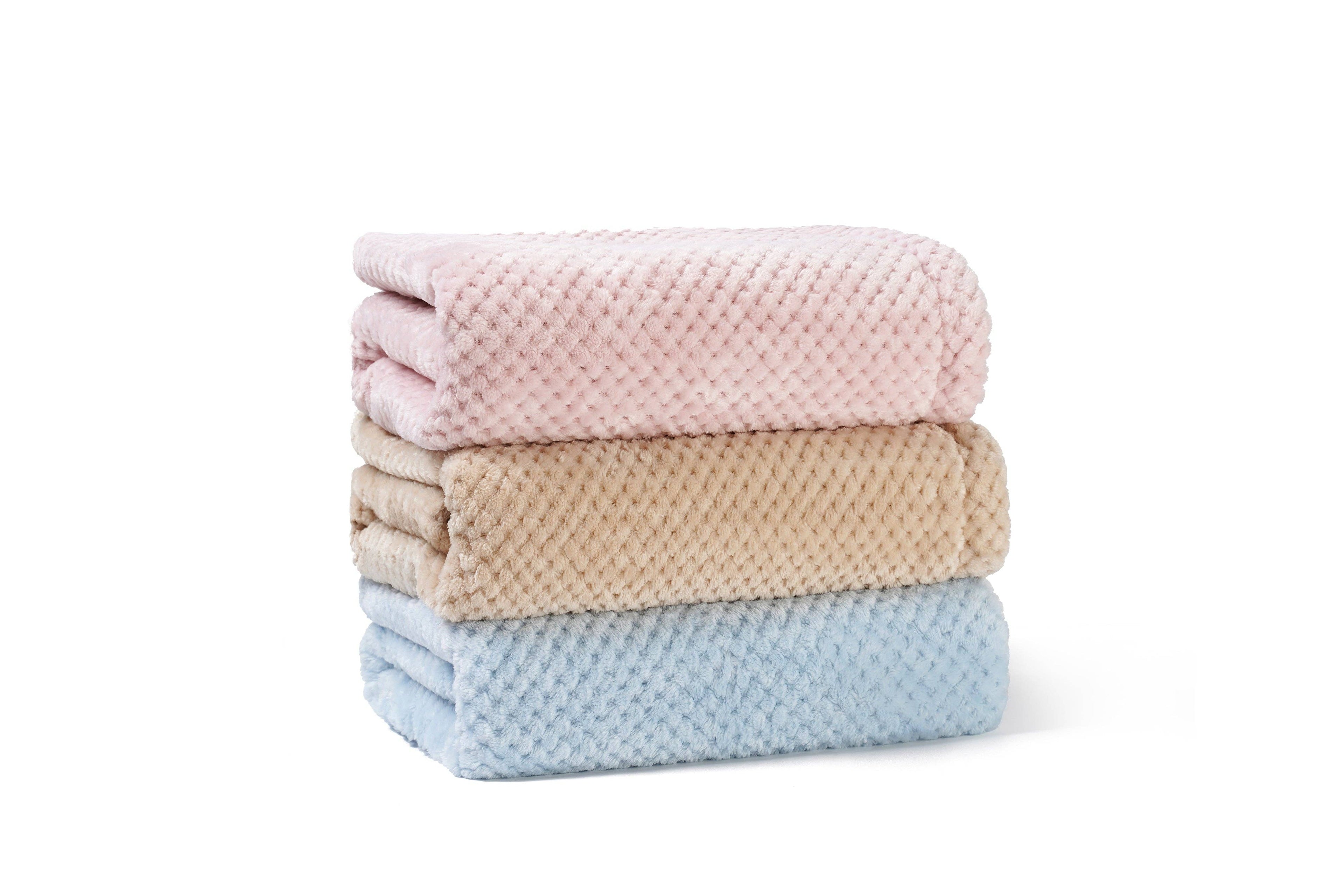 Baby Blanket with Plush Pink Bear Toy
