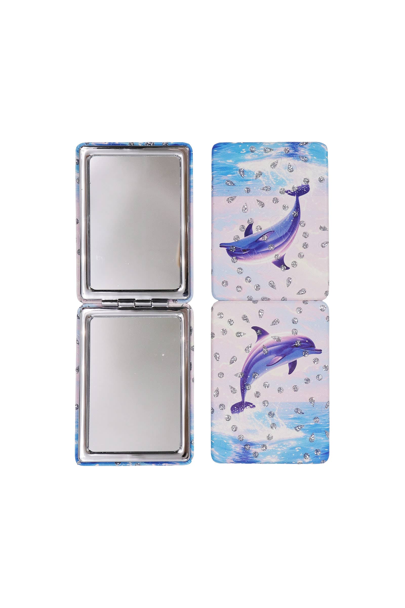 Marine Life Glitter Rectangular Compact Mirror