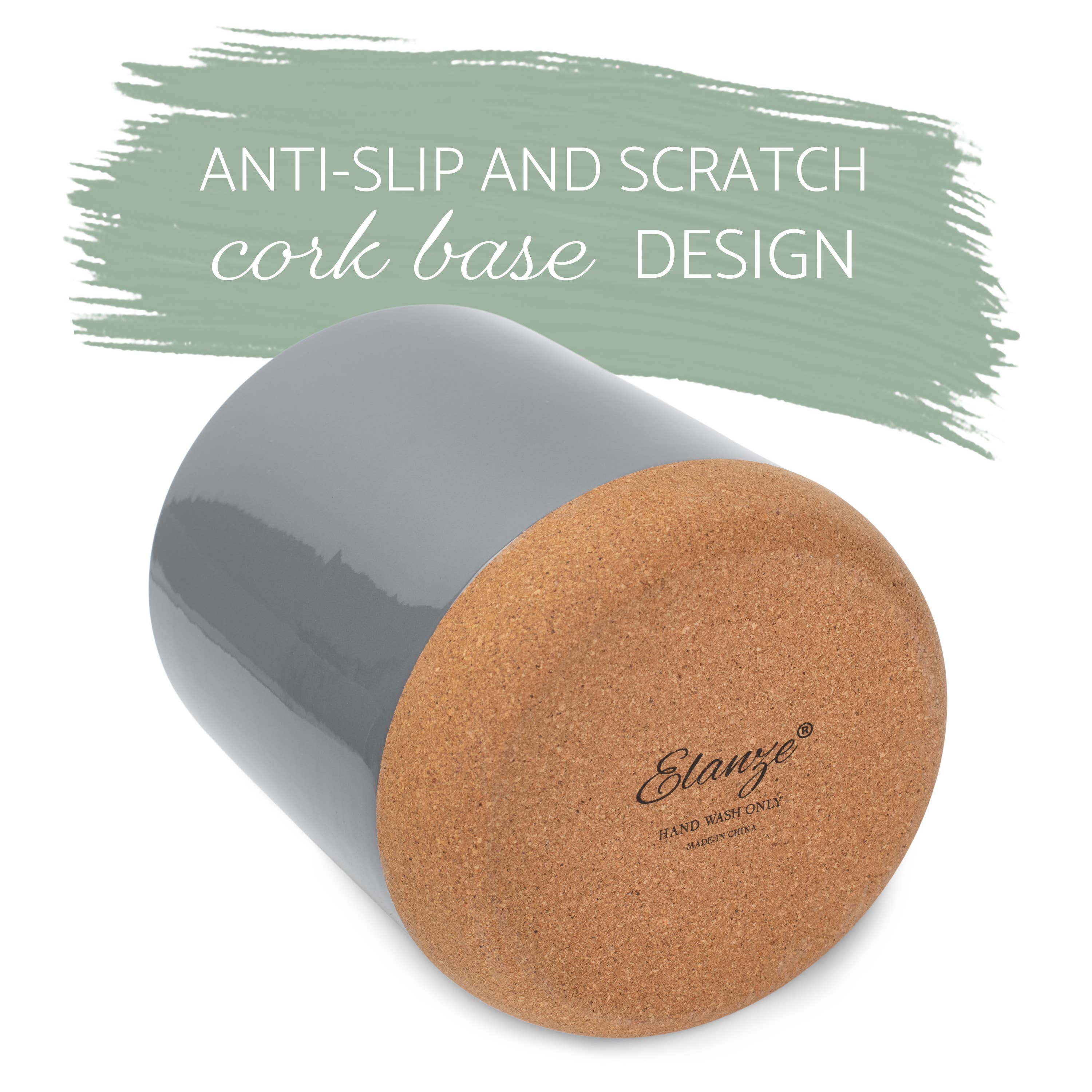 Utensil Crock Gray Stoneware