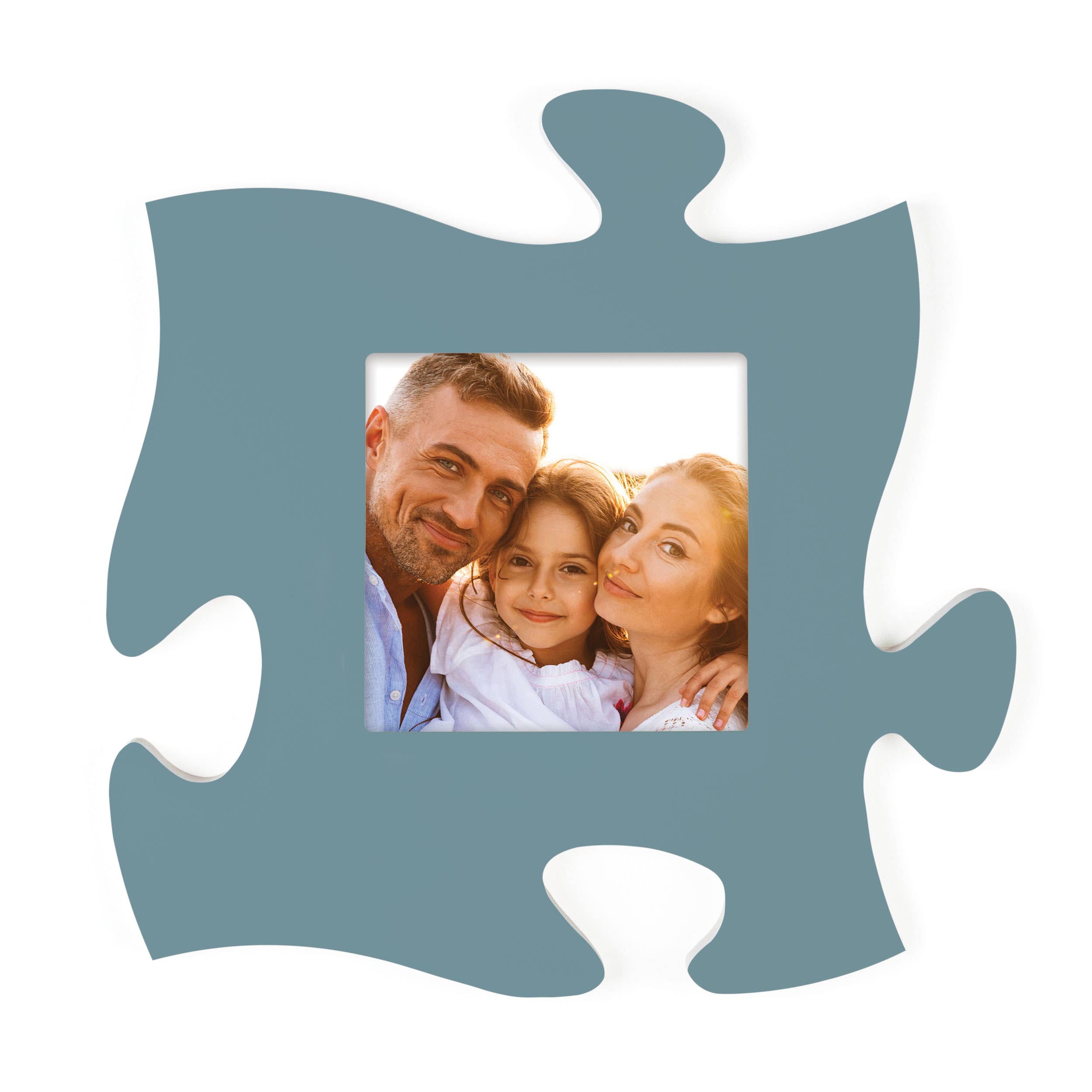Blue Photo Frame Puzzle Piece