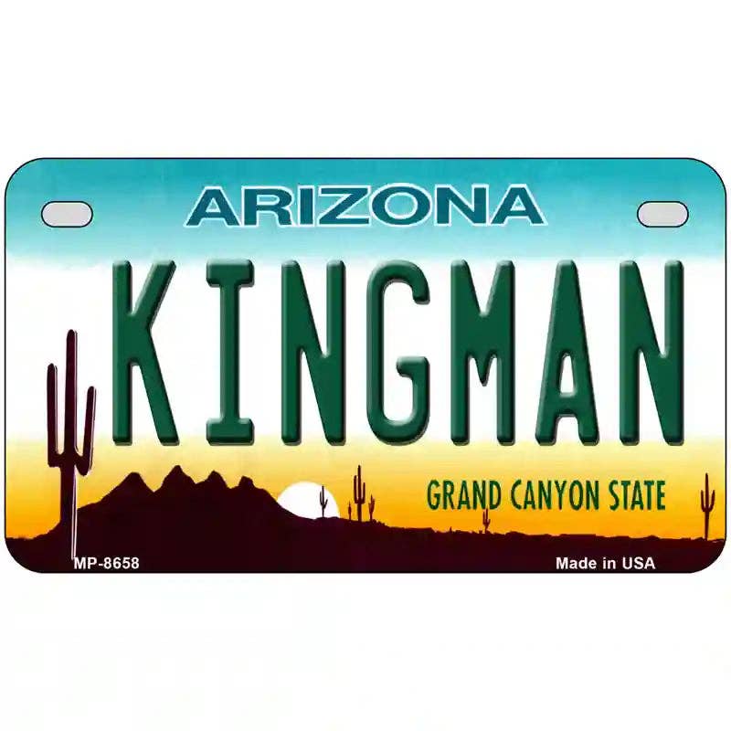 Kingman Arizona Metal Novelty License Plate