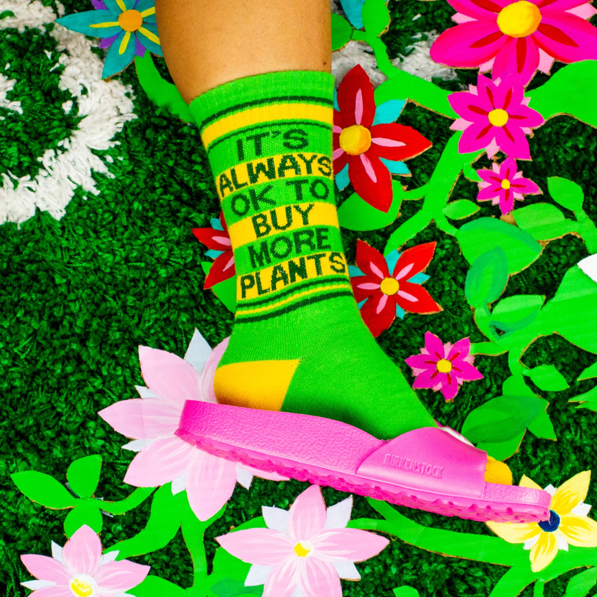 It's Always OK To Buy More Plants Ribbed Gym Socks