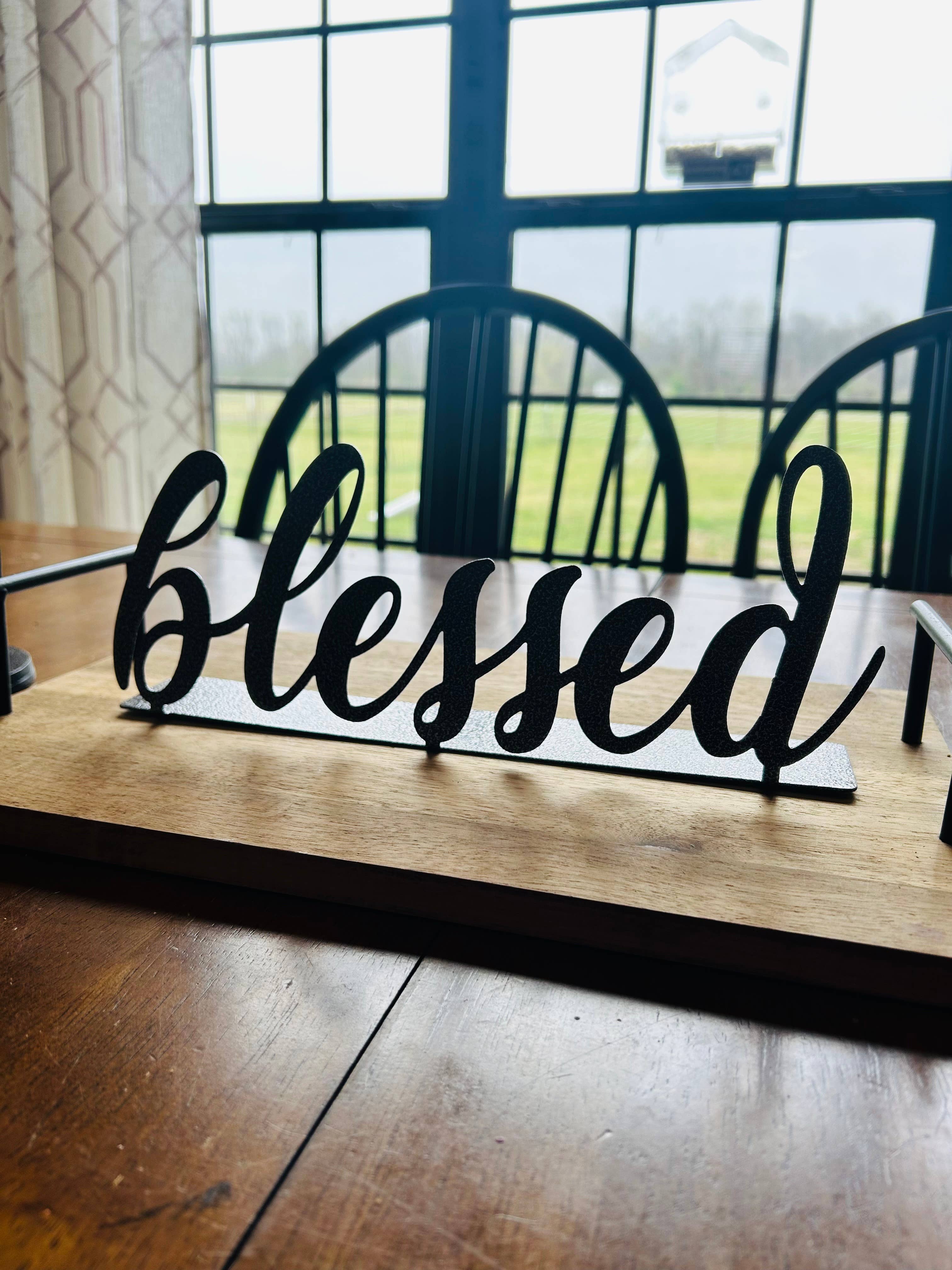 Blessed Metal Tabletop Sign