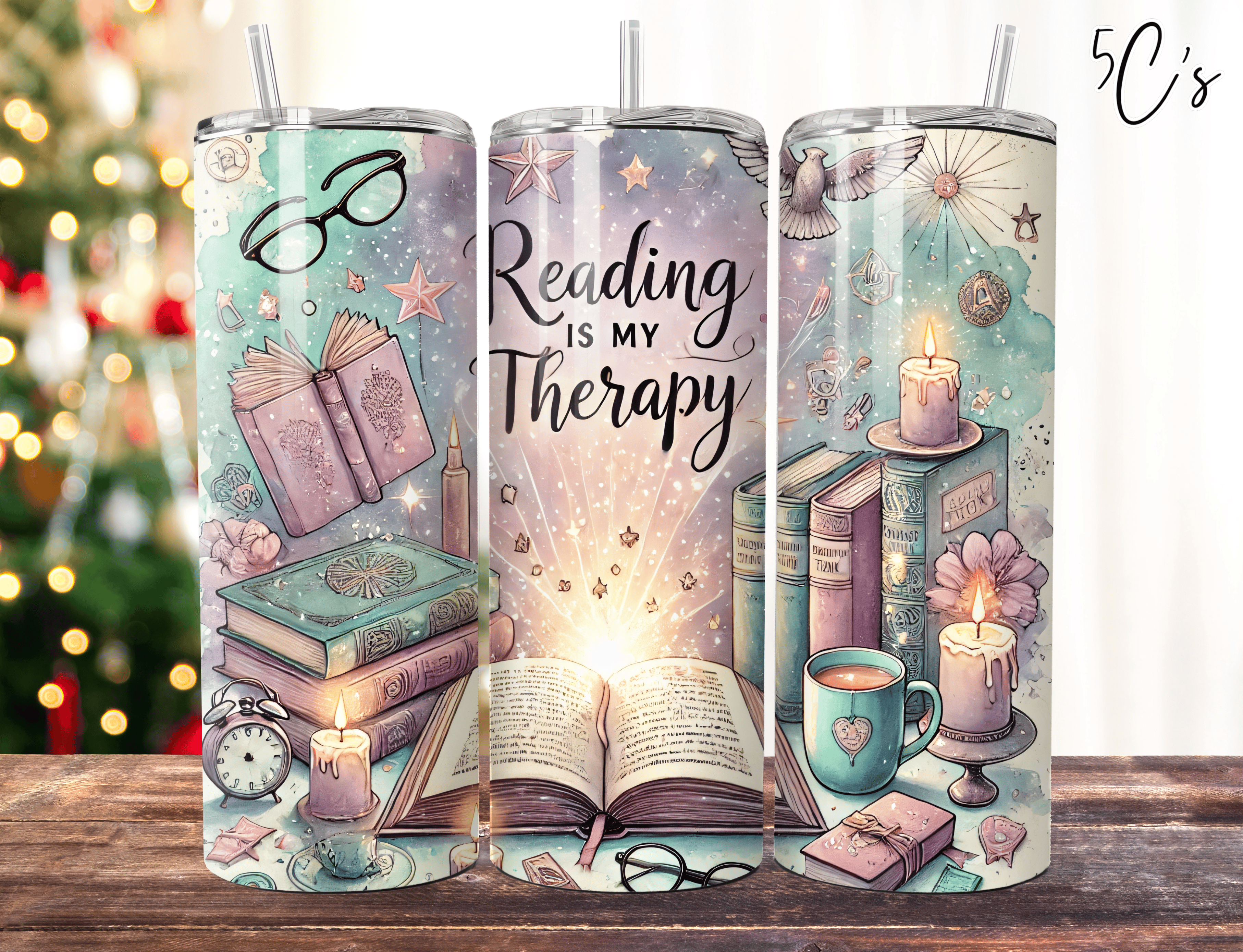 Reading is My Therapy Tumbler