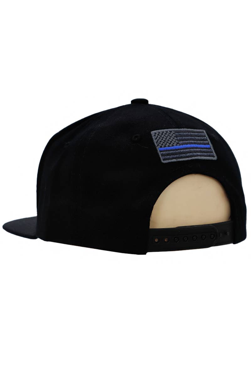 Police Thin Line American Flag Cotton Snapback Cap
