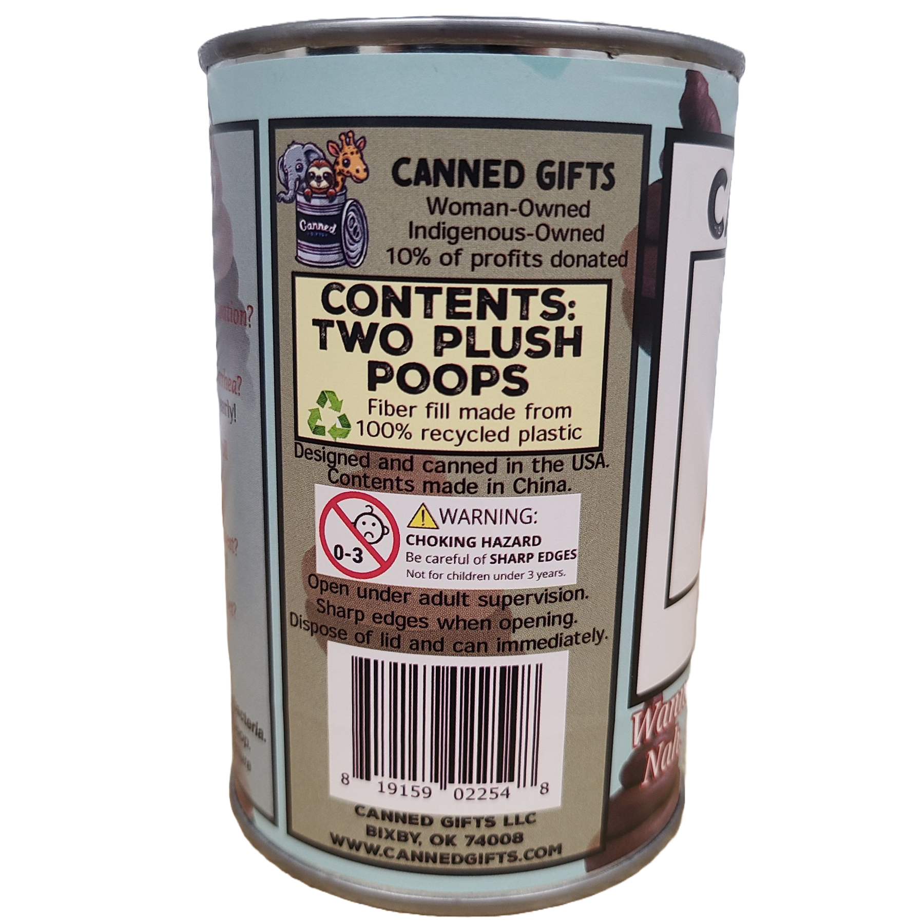 Canned Poop - Funny Gag Gift Dirty Santa White Elephant: Pop Top Lid