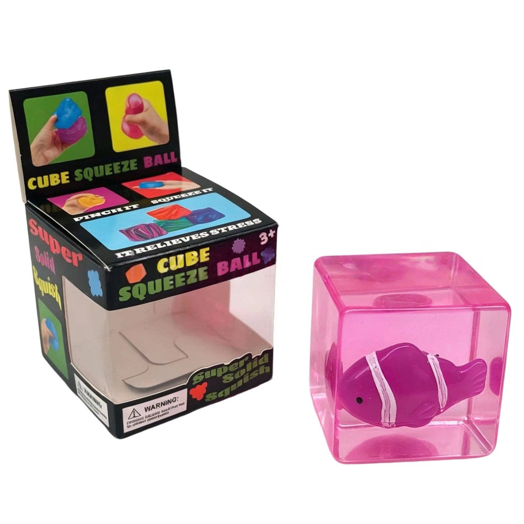 Glow-in-the-Dark Clownfish Ice Cube Squishy Slow Rising Stress Toy: Green