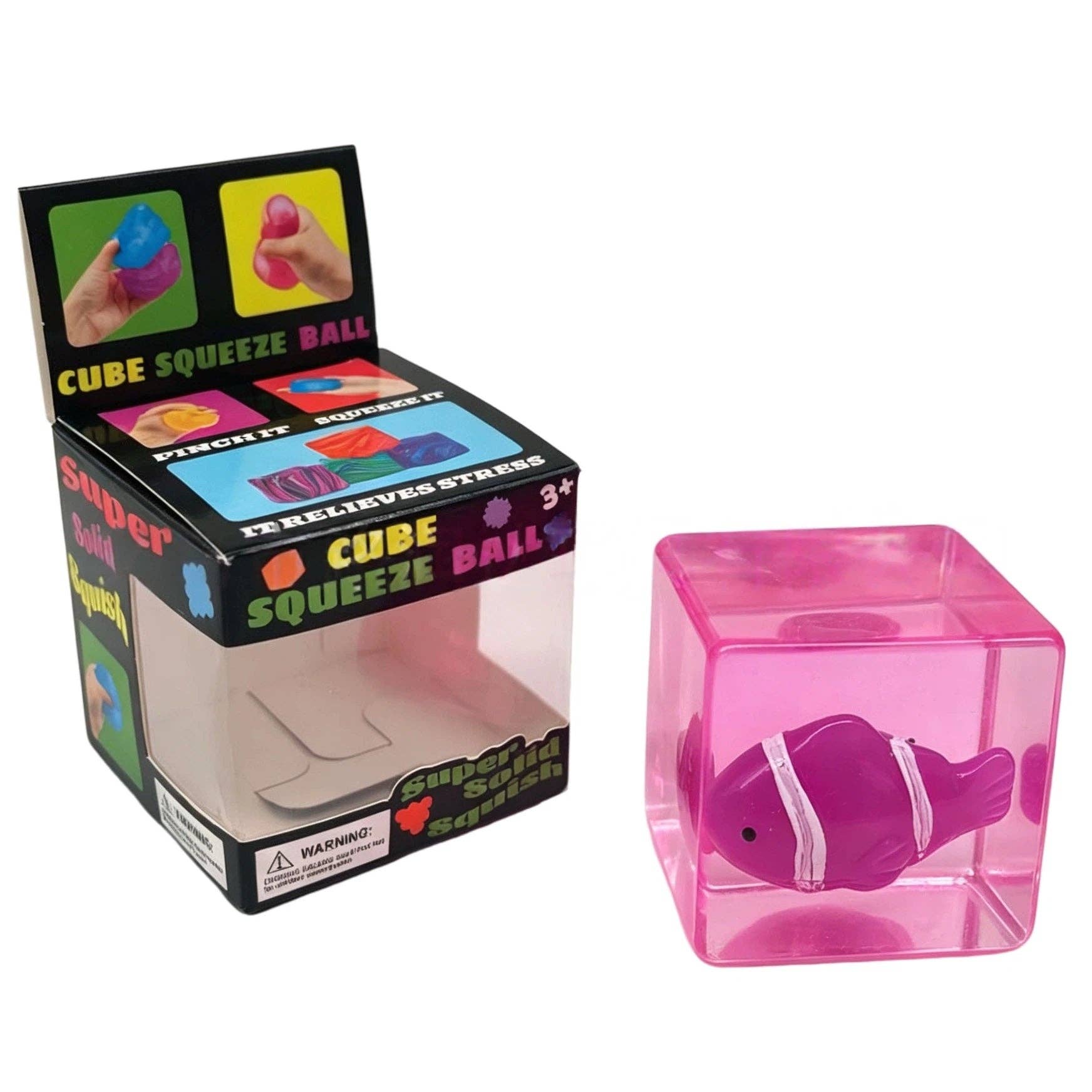 Glow-in-the-Dark Clownfish Ice Cube Squishy Slow Rising Stress Toy: Green