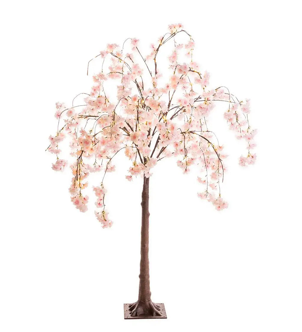 Small Lighted Faux Weeping Cherry Tree