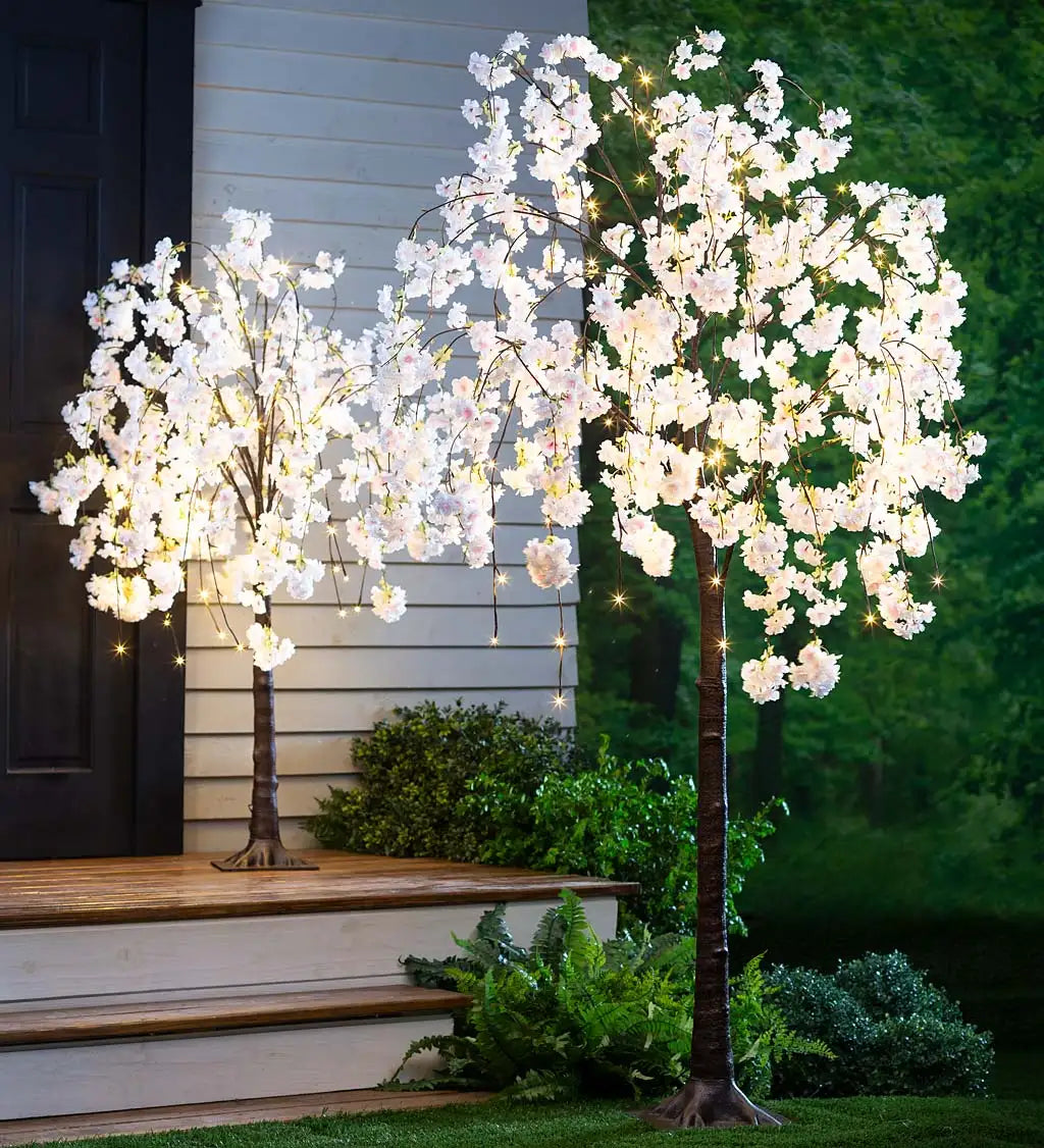 Small Lighted Faux Weeping Cherry Tree