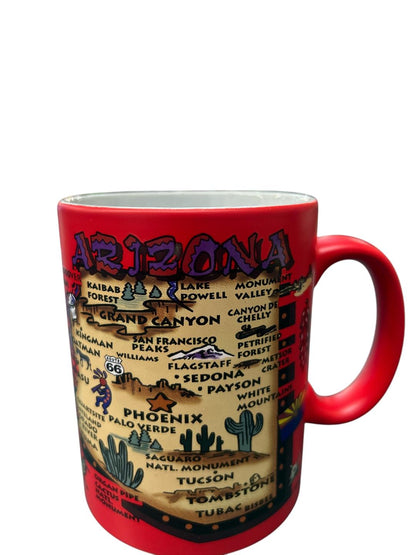 Arizona State Map Red Mug