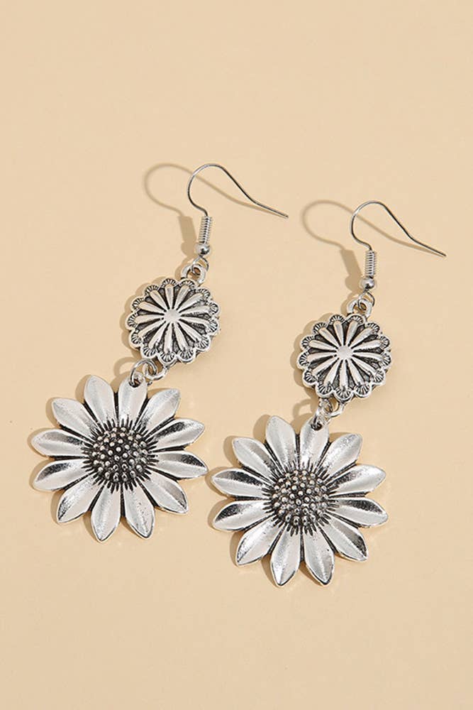 Alloy Sunflower Earrings