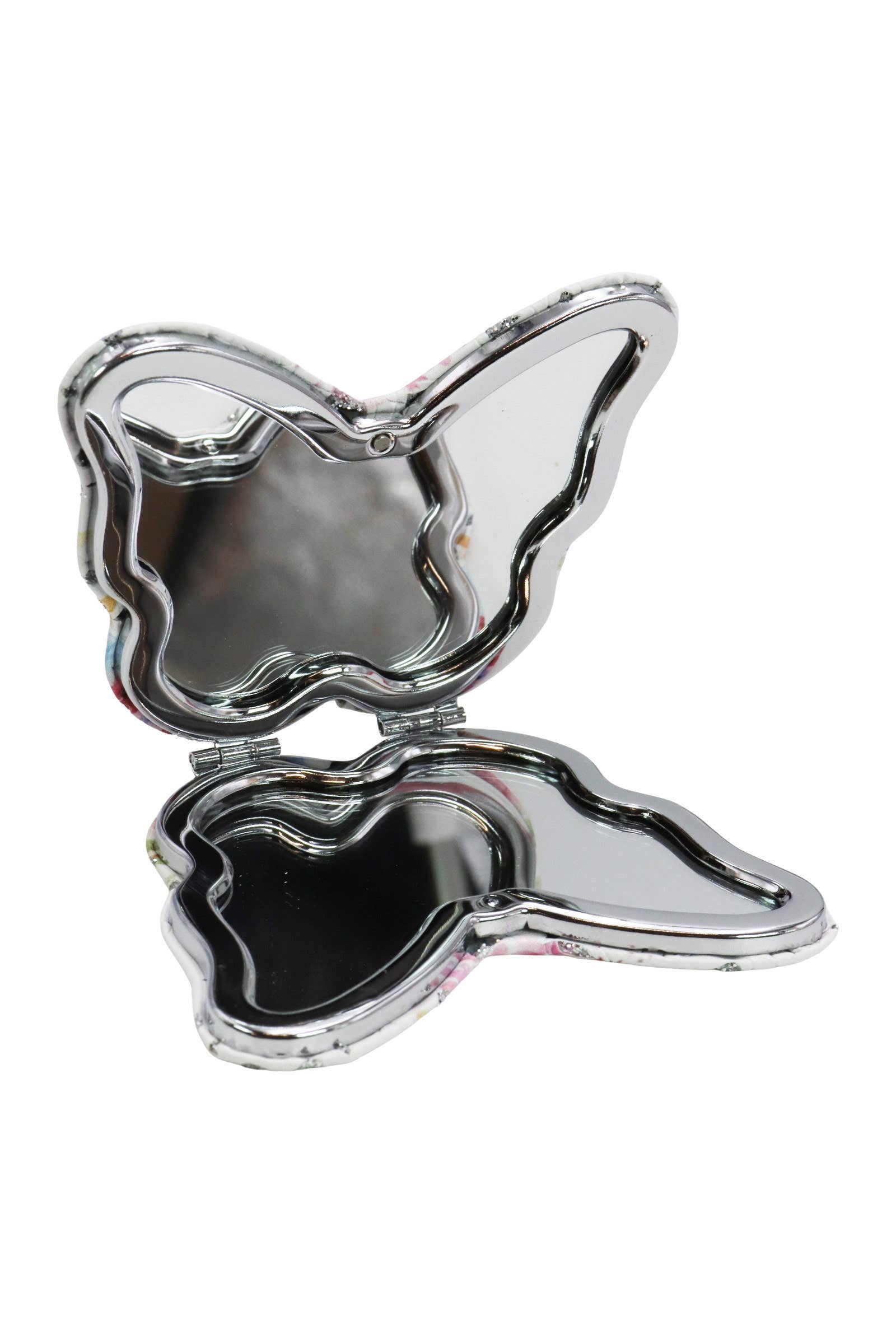 Butterfly Floral Cosmetic Compact Mirror