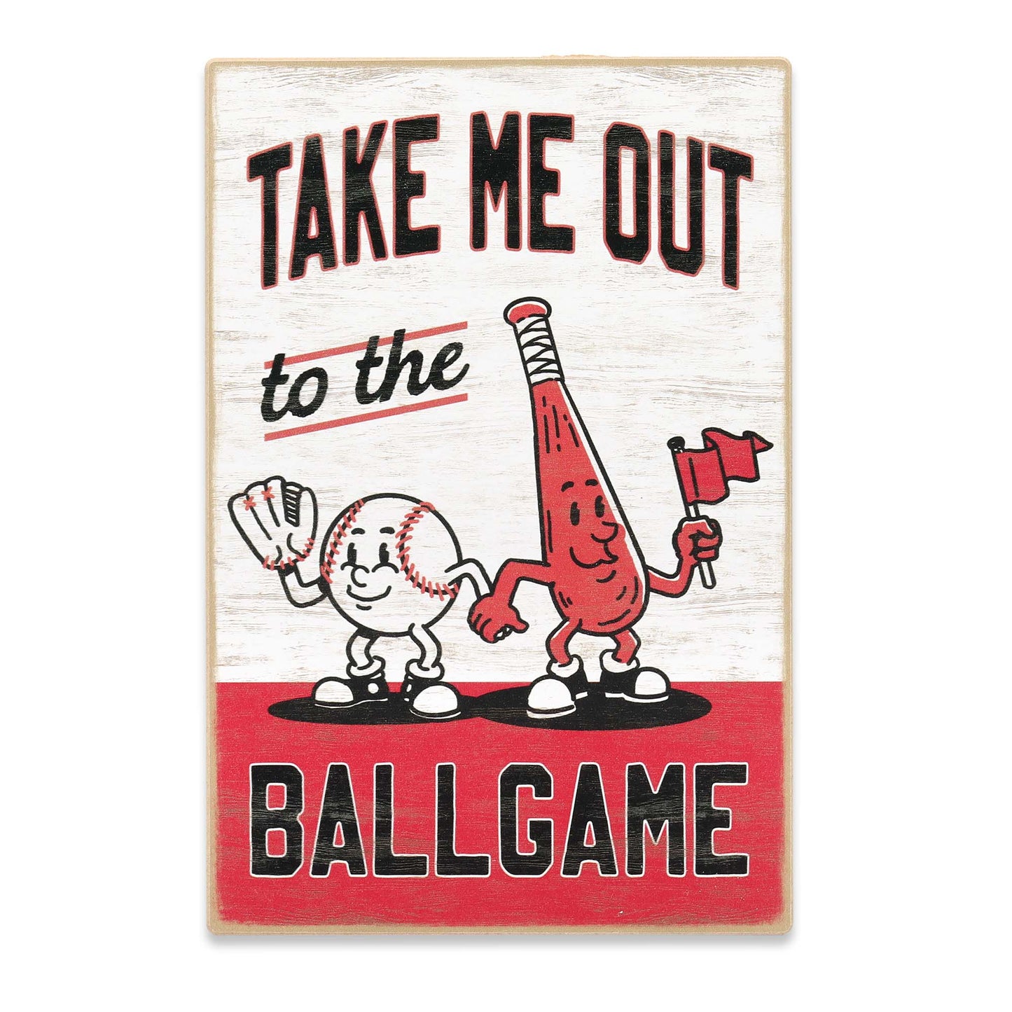 Take Me Out To The Ballgame Baseball Wood Wall Decor