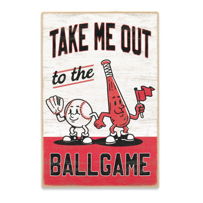 Take Me Out To The Ballgame Baseball Wood Wall Decor