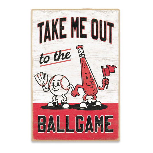 Take Me Out To The Ballgame Baseball Wood Wall Decor