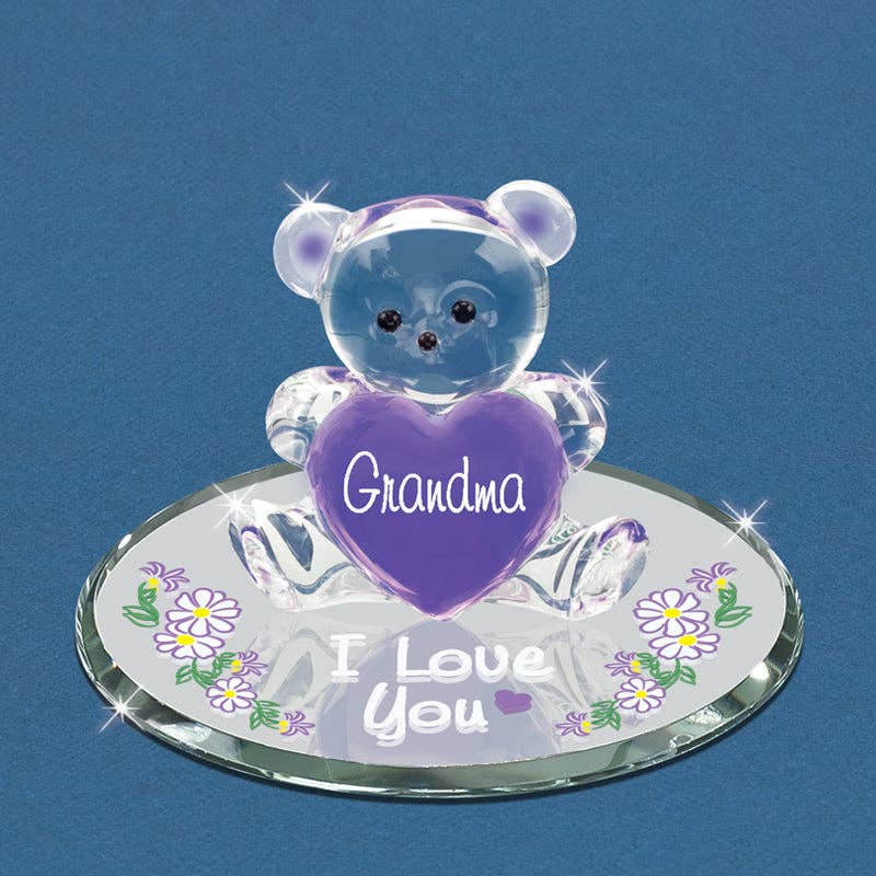 Grandma, I Love You Glass Bear Figurine