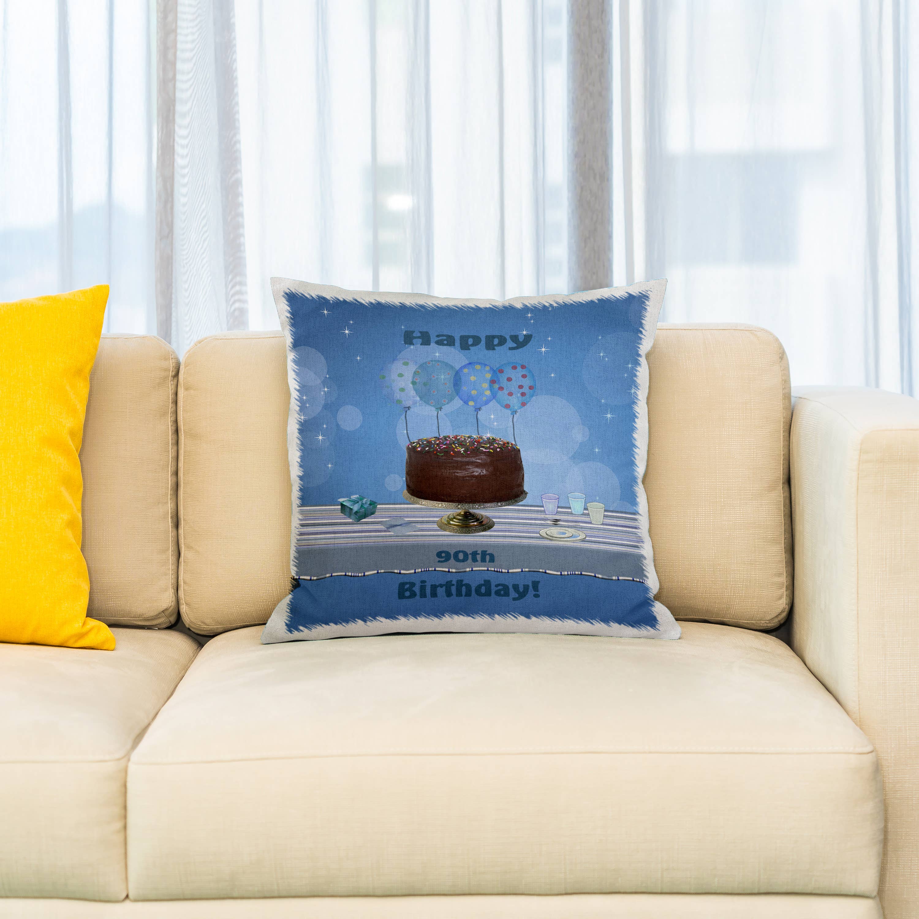Happy 90th Birthday Pillowcase w/Pillow