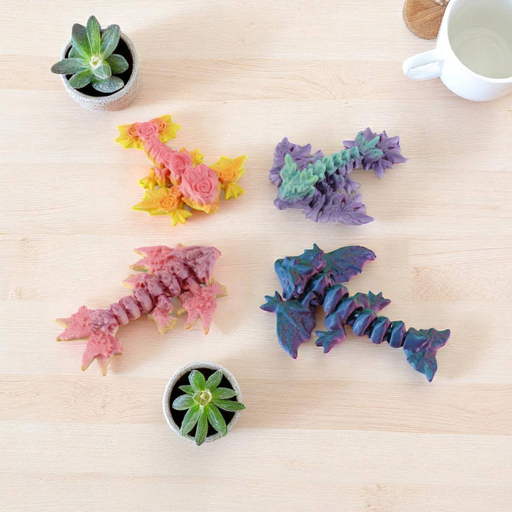 3D Printed Cute Baby Dragon Wyverns,  Mixed Color